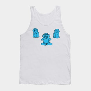 White and blue monkey pattern Tank Top